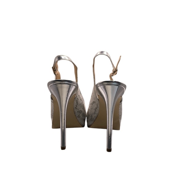 GUESS Silver Snakeskin Platform Heels - Picture 4 of 5